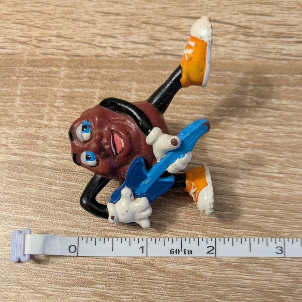 VTG California Raisins 1988 PVC Figure Blue Electric Guitar Applause 2" - Picture 9 of 10